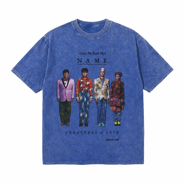 100% Cotton|Vintage Acid Wash Give Me Back My Name Retro Band Portrait Graphic Tee | 90s Music Unisex Oversized High-Quality Cotton Blend Streetwear T-Shirt
