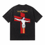 Vintage Acid Wash Astronaut Cross Faith Over Nothing Oversized Graphic T-Shirt | LAWLESSROW