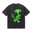 Vintage Acid Wash Green Alien Peace Sign Oversized Graphic T-Shirt