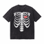 Vintage Acid Wash Skeleton Rib Cage Oversized Graphic T-Shirt