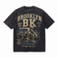 Vintage Acid Wash Brooklyn NYC Skate Life Cityscape Graphic Tee | Retro Urban Skateboarding Unisex Oversized Heavy Cotton Streetwear T-Shirt