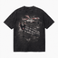 Vintage Acid Wash Helicopter Masked Figure Protest Quote Grunge Street Graphic Tee | Retro Unisex Oversized High-Quality Cotton Blend Streetwear T-Shirt