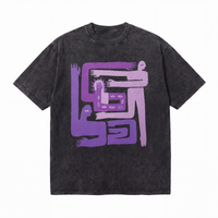 LAWLESSROW Abstract Figures Vintage Acid Wash Tee