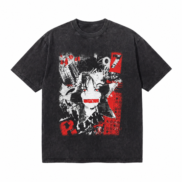 LAWLESS ROW Noise Collage Vintage Washed Tee