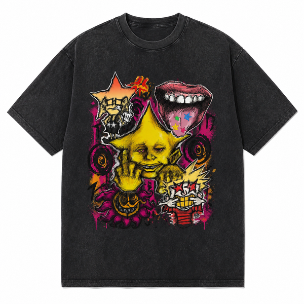 LAWLESS ROW Star Freak Crew Vintage Washed Tee
