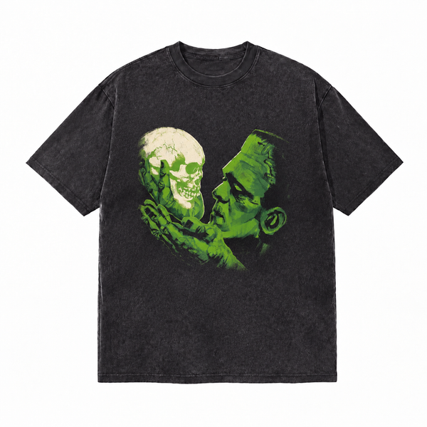 LAWLESS ROW HALLOWEEN Frankenstein ACID WASHED TEE
