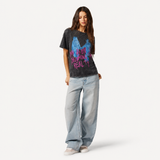 LAWLESSROW "MY VISION IS BECOMING MY REALITY" Figure Silhouette Vintage Acid Wash Tee