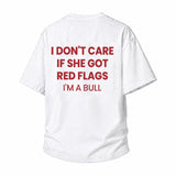 LAWLESSROW Red Flags Bull Slogan Back Print Vintage Heavy Tee