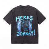 LAWLESSROW Heres Johnny Dog Door Vintage Acid Wash Tee