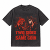 LAWLESSROW Two Sides Same Coin Dogs Vintage Acid Wash Tee