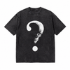 LAWLESSROW Question Mark Skull Profile Vintage Acid Wash Tee