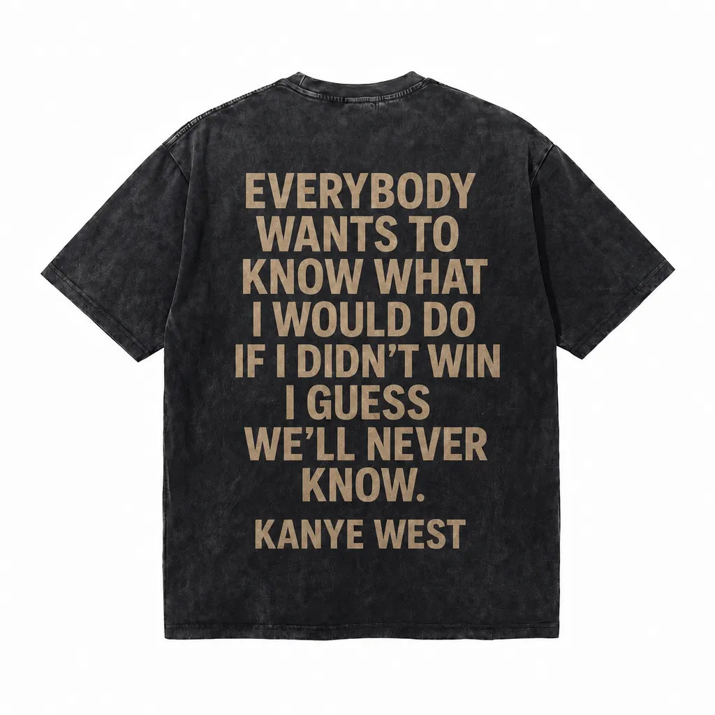 LAWLESSROW KANYE WEST Grammy Acceptance Speech Black Vintage Acid Wash Tee