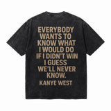 LAWLESSROW KANYE WEST Grammy Acceptance Speech Black Vintage Acid Wash Tee