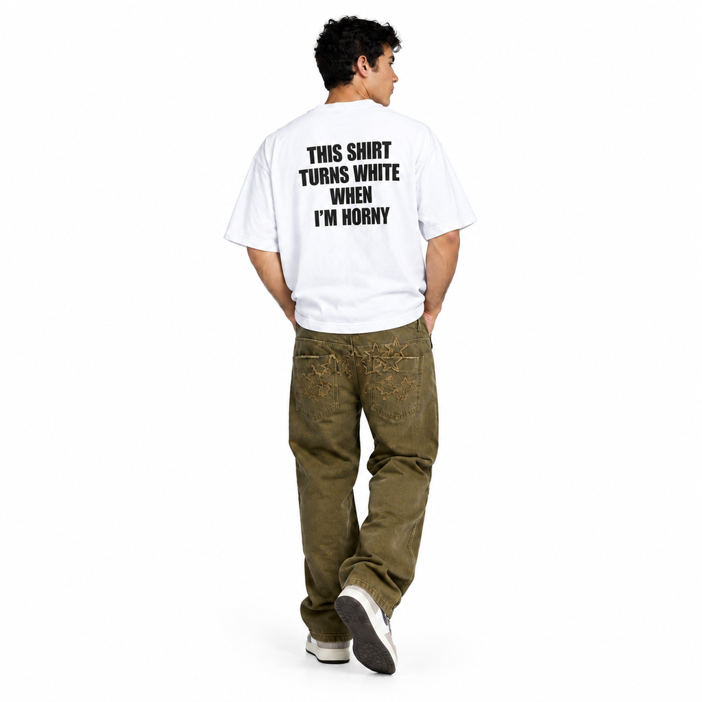 LAWLESSROW Turns White Slogan Back Print Vintage Heavy Tee