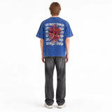 LAWLESSROW Stranger Things Demogorgon Gothic Text Vintage Acid Wash Tee