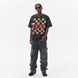 LAWLESSROW Ghost Check Tee | Vintage Washed Streetwear