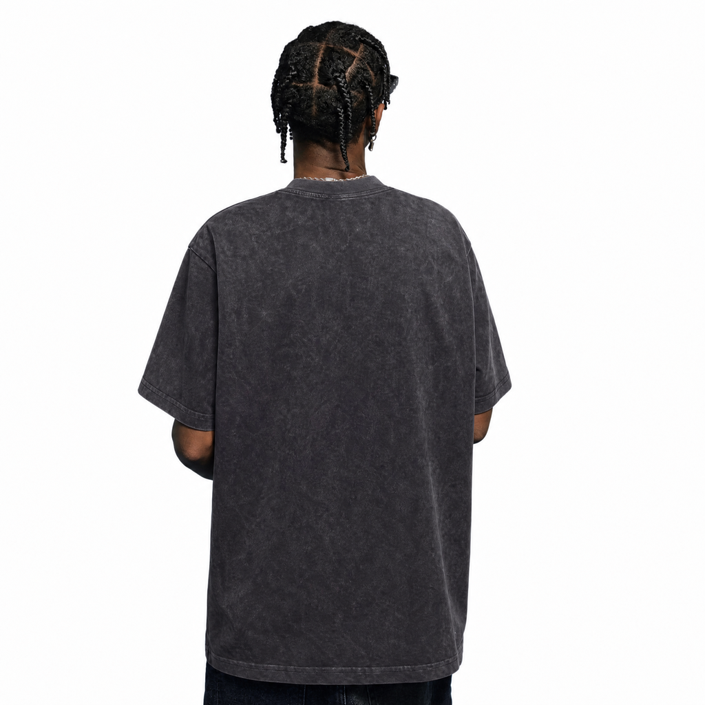 Lawless Row "Smile While You Grind" Mona Lisa Skate Washed Black Oversized Tee