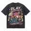 Vintage Acid Wash Play Together Stay Connected Family Pickleball Oversized Graphic T-Shirt