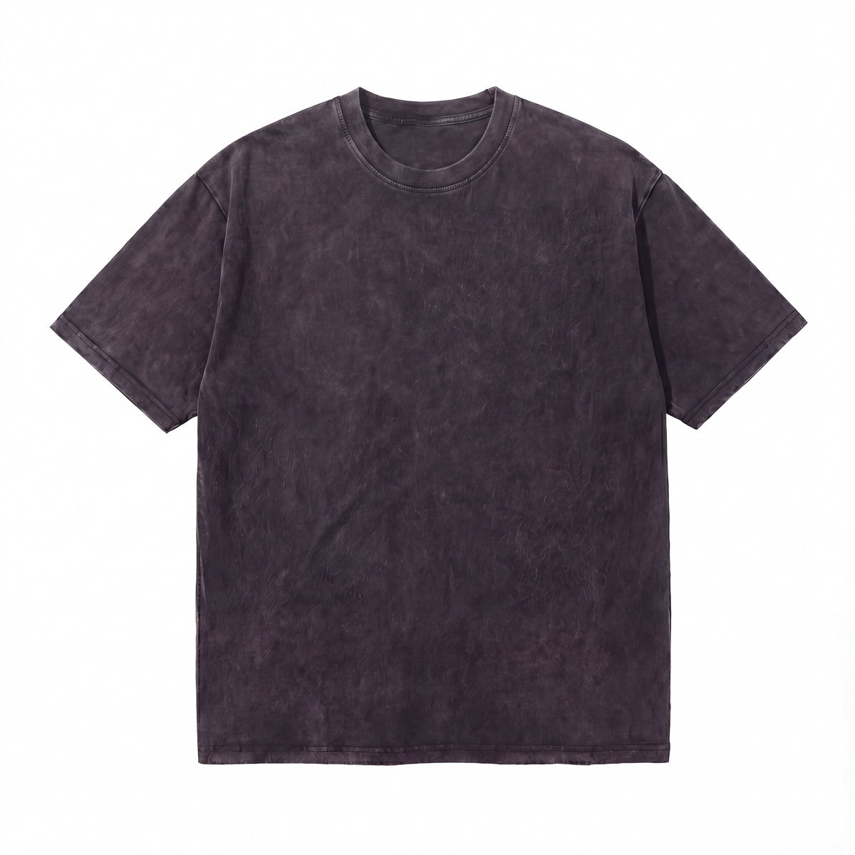 Solid black washed short sleeve oversized t-shirt on white background