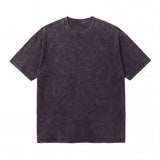 Solid black washed short sleeve oversized t-shirt on white background