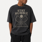 Lawless Row "Stay Humble" Pickleball Washed Black Oversized Tee