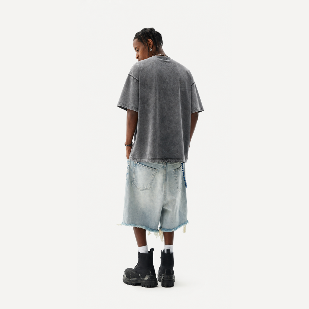 Lawless Row "Luka Doncic 60 Points Legend" Basketball Washed Grey Oversized Tee