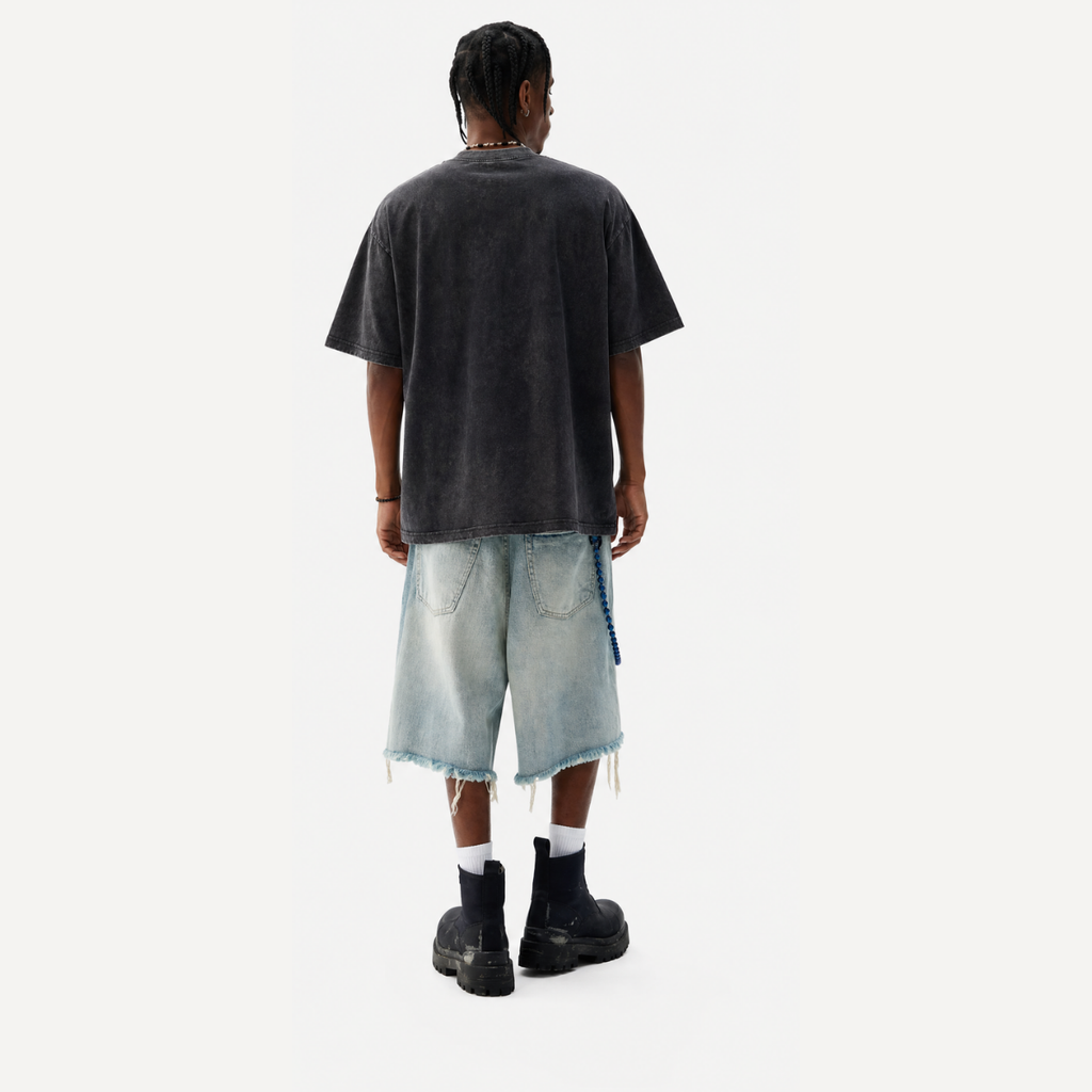 Lawless Row "Age Never Stop Skating" Washed Black Oversized Tee