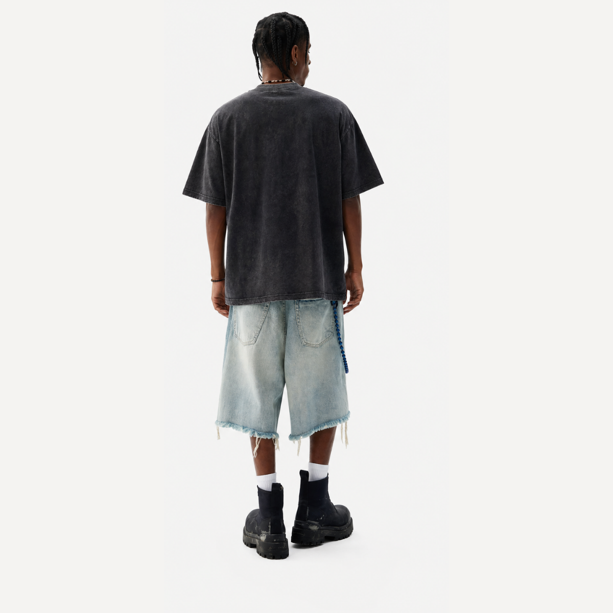 Lawless Row "Age Never Stop Skating" Washed Black Oversized Tee