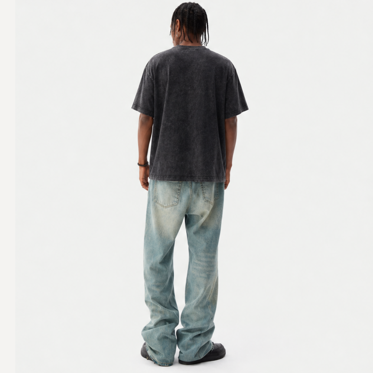 Lawless Row "Fucking Road" Middle Finger Washed Black Oversized Tee