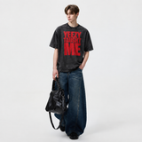 LAWLESSROW YEEZY TAUGHT ME Black Vintage Acid Wash Tee