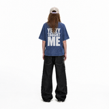 LAWLESSROW YEEZY TAUGHT ME Navy Vintage Acid Wash Tee