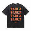 LAWLESSROW KANYE PABLO Black Vintage Acid Wash Tee