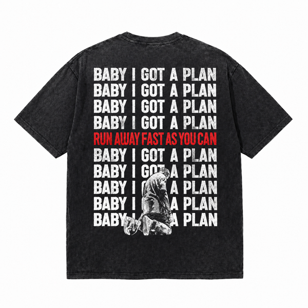 LAWLESSROW KANYE RUNAWAY Lyrics Black Vintage Acid Wash Tee