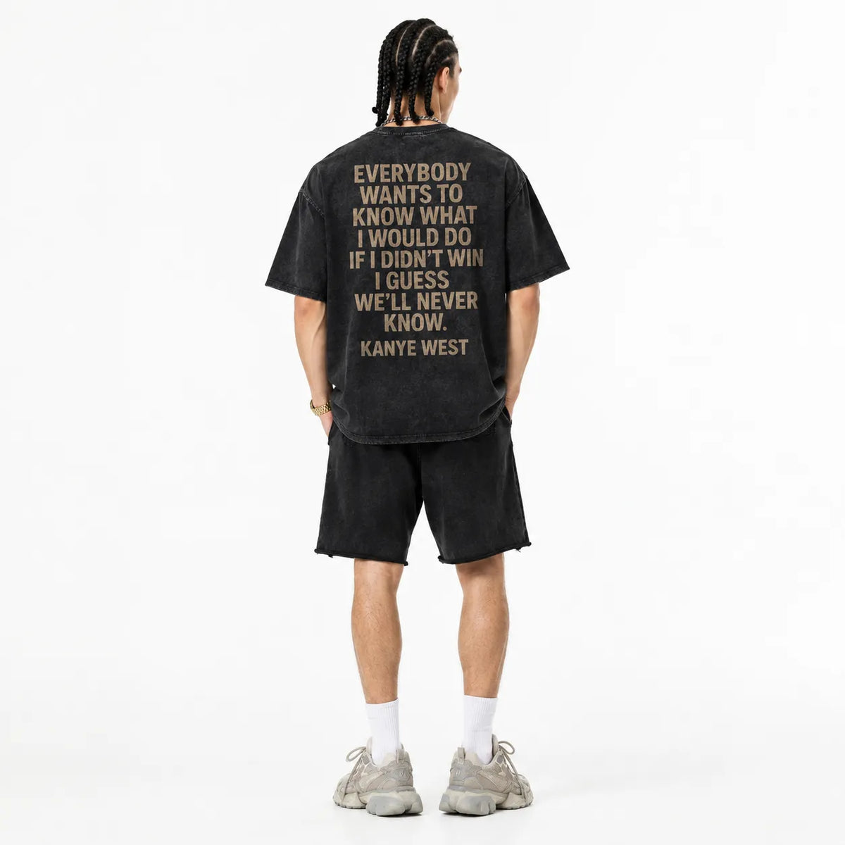 LAWLESSROW KANYE WEST Grammy Acceptance Speech Black Vintage Acid Wash Tee