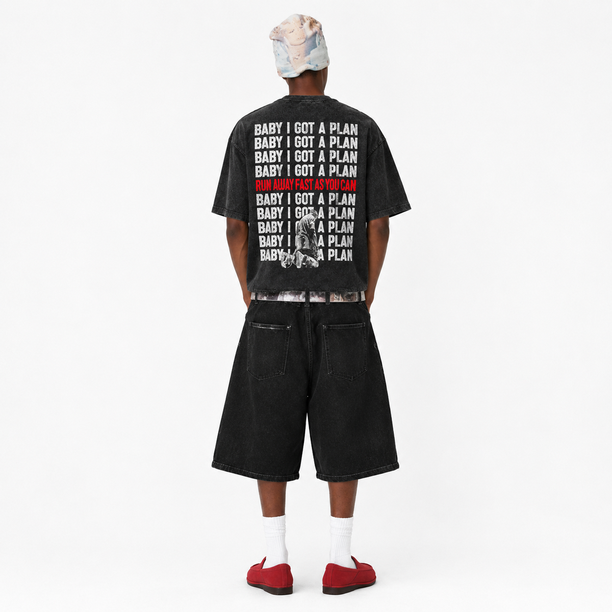 LAWLESSROW KANYE RUNAWAY Lyrics Black Vintage Acid Wash Tee