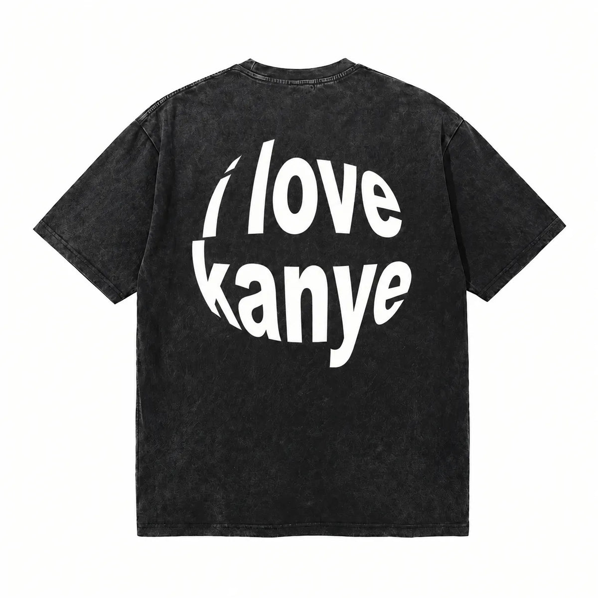 LAWLESSROW I LOVE KANYE Black Vintage Acid Wash Tee