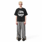 LAWLESSROW I LOVE KANYE Black Vintage Acid Wash Tee