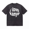 LAWLESSROW I LOVE KANYE Black Vintage Acid Wash Tee