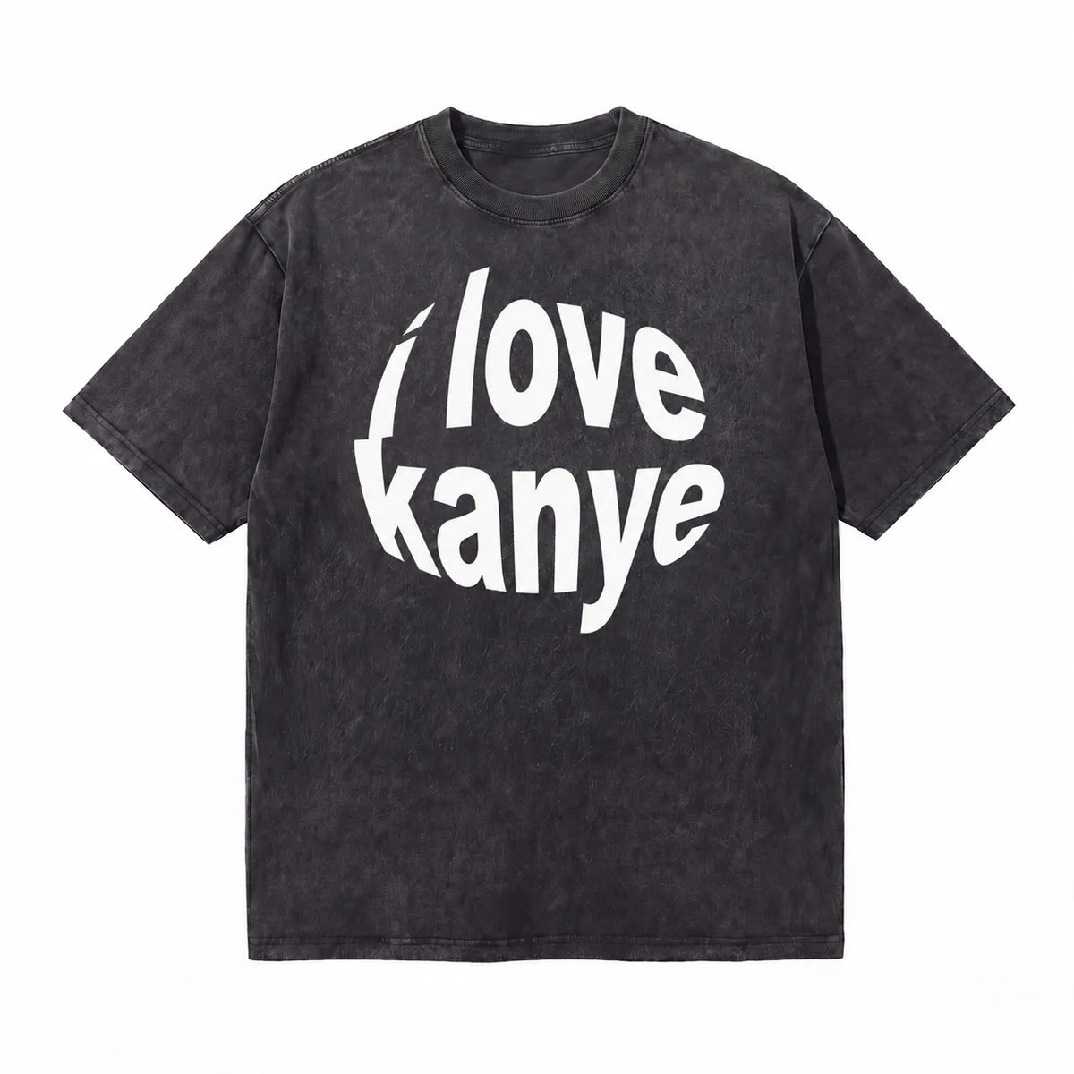 LAWLESSROW I LOVE KANYE Black Vintage Acid Wash Tee