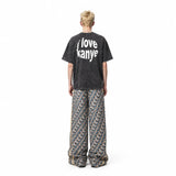 LAWLESSROW I LOVE KANYE Black Vintage Acid Wash Tee