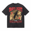 LAWLESSROW TRAVIS SCOTT CIRCUS MAXIMUS Brazil Black Vintage Acid Wash Tee