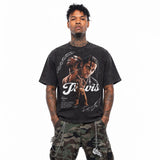 LAWLESSROW TRAVIS SCOTT Heavy Chains Black Vintage Acid Wash Tee