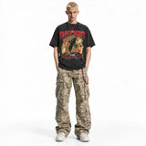 LAWLESSROW TRAVIS SCOTT CIRCUS MAXIMUS Brazil Black Vintage Acid Wash Tee