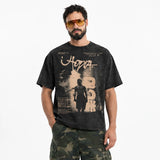 LAWLESSROW TRAVIS SCOTT CIRCUS MAXIMUS Tour Black Vintage Acid Wash Tee