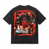 LAWLESSROW TRAVIS SCOTT Flame Logo Black Vintage Acid Wash Tee