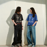 LAWLESSROW Cool Dobermans Star Vintage Acid Wash Tee