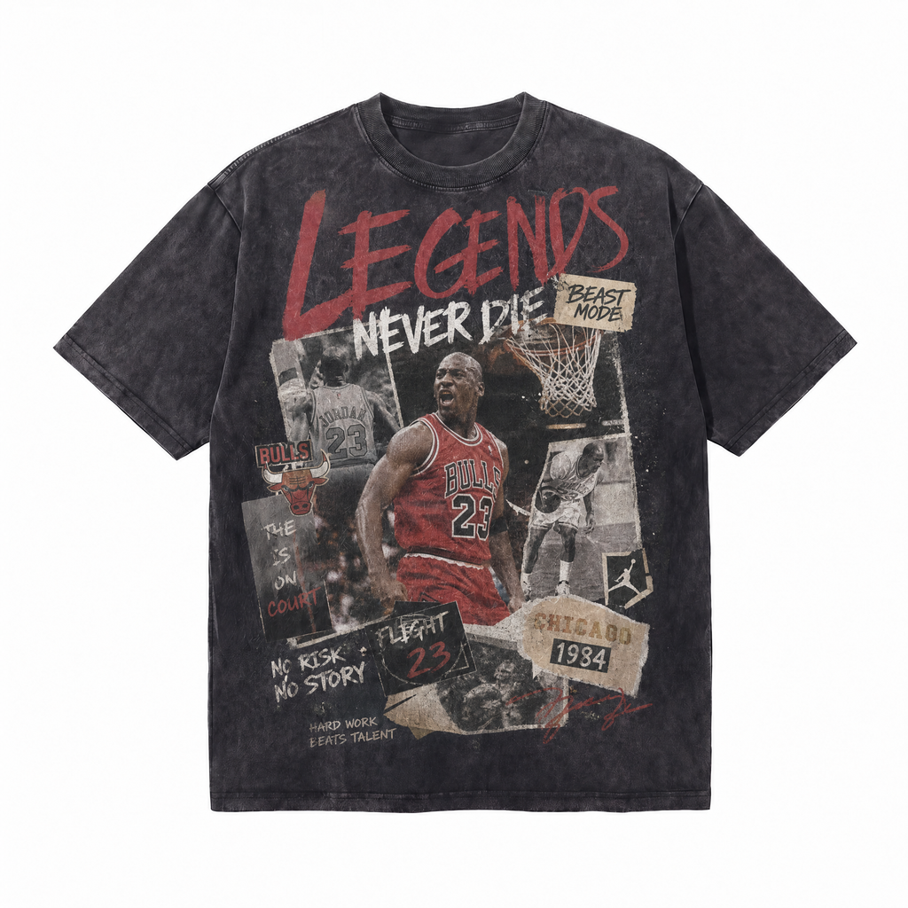 LAWLESSROW "The Scream Hooper" - Michael Jordan Vintage Washed Heavyweight Oversized Graphic Tee