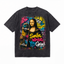 Lawless Row "Smile While You Grind" Mona Lisa Skate Washed Black Oversized Tee
