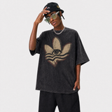 LAWLESSROW Psychedelic Lotus All Seeing Eye Wave Vintage Grain Collage Vintage Tee