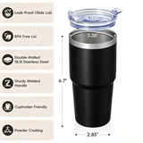 Lawless Row "No Rules" 40oz Tumbler | Matte Black Punk Skull Cup
